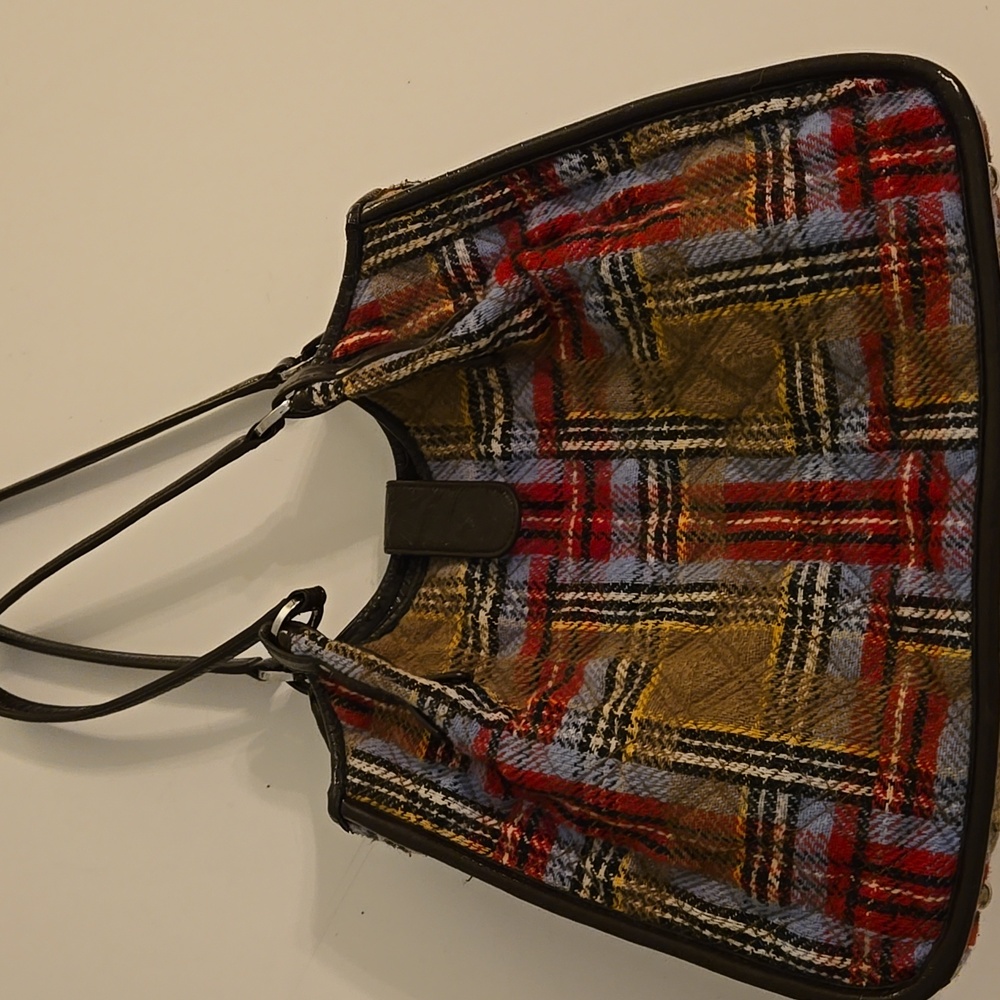 Vera Bradley Plaid Tote in Red, Yellow, Blue, Black